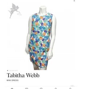 Tabitha Webb Tropical Pineapple Sheath Dress, 8 Summer preppy pockets beachy